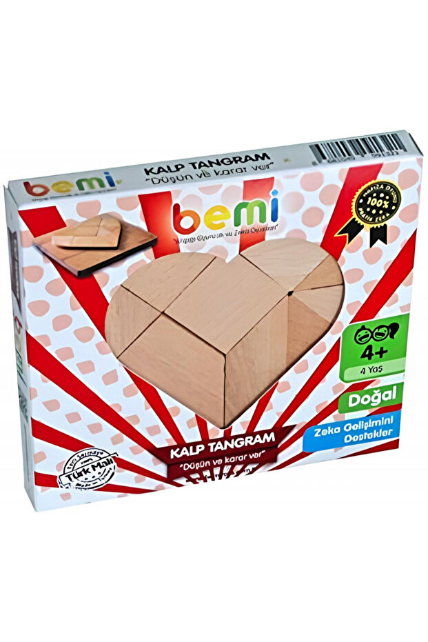 AHŞAP KALP TANGRAM BEMİ