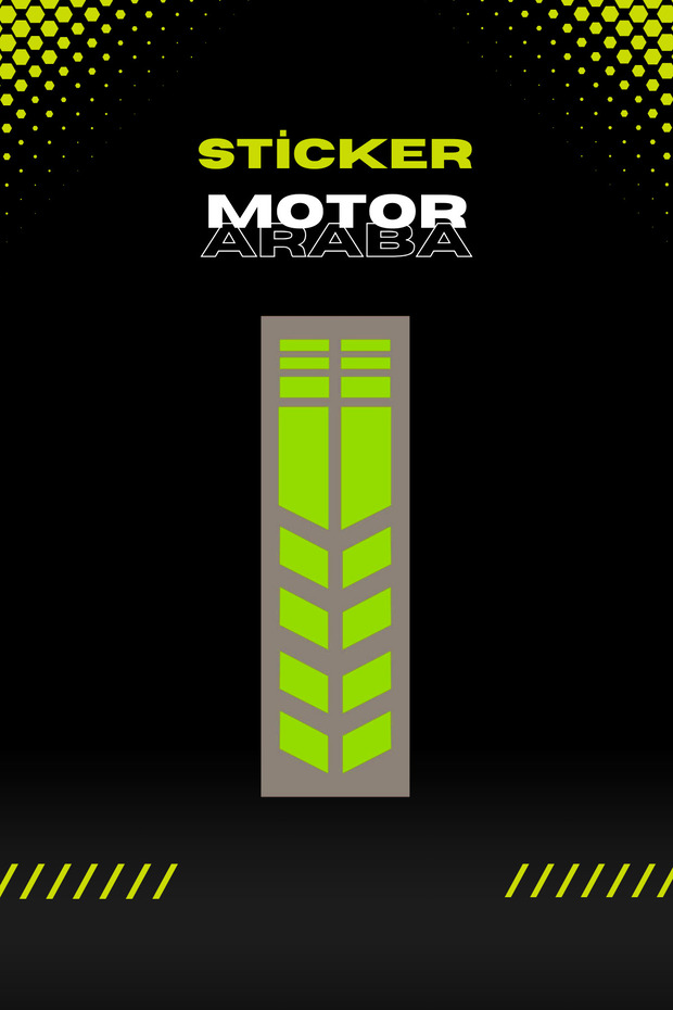 Decorative Bumper Strip Neon Yellow Sticker For Motor And Car 27cmx7cm (1 PC)