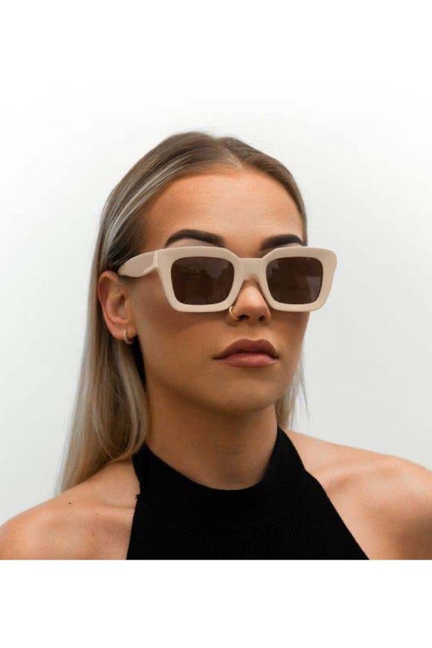 New Season Trend Model Beige Framed Brown Women's Sunglasses