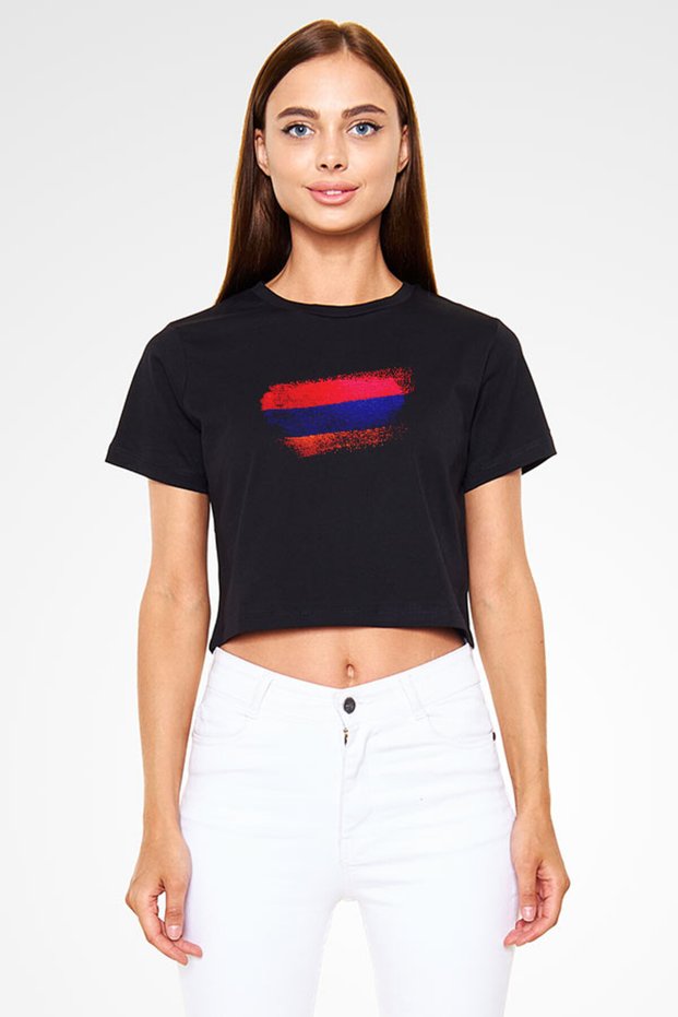 Armenia - Armenia Black Unisex Crop Top T-Shirt T-Shirt
