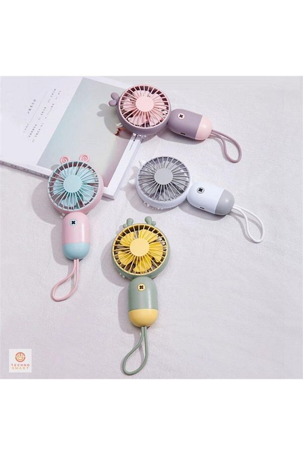 Mini El Fanı Usb Şarjlı Taşınabilir 3 Kademeli Figürlü Ergonomik Tasarımlı Vantilatör - 1