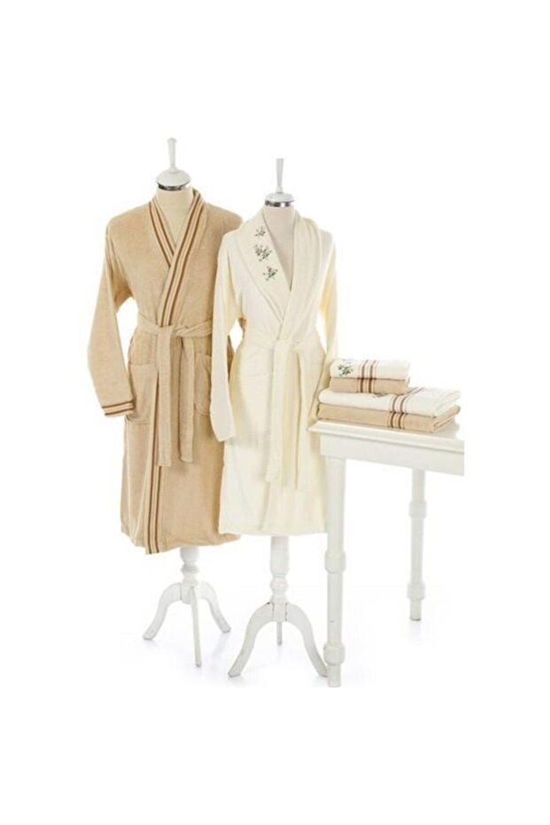 Reneta Family Bathrobe Set Cream - Beige