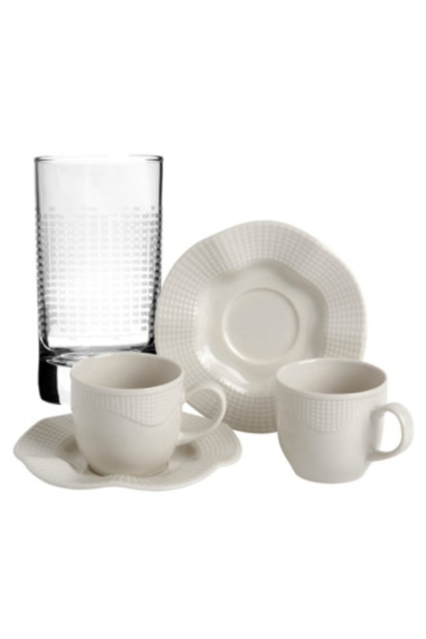 BUTAHYA PORCELAIN MILENA COFFEE CUP SET 6 PIECES 2 PERSON