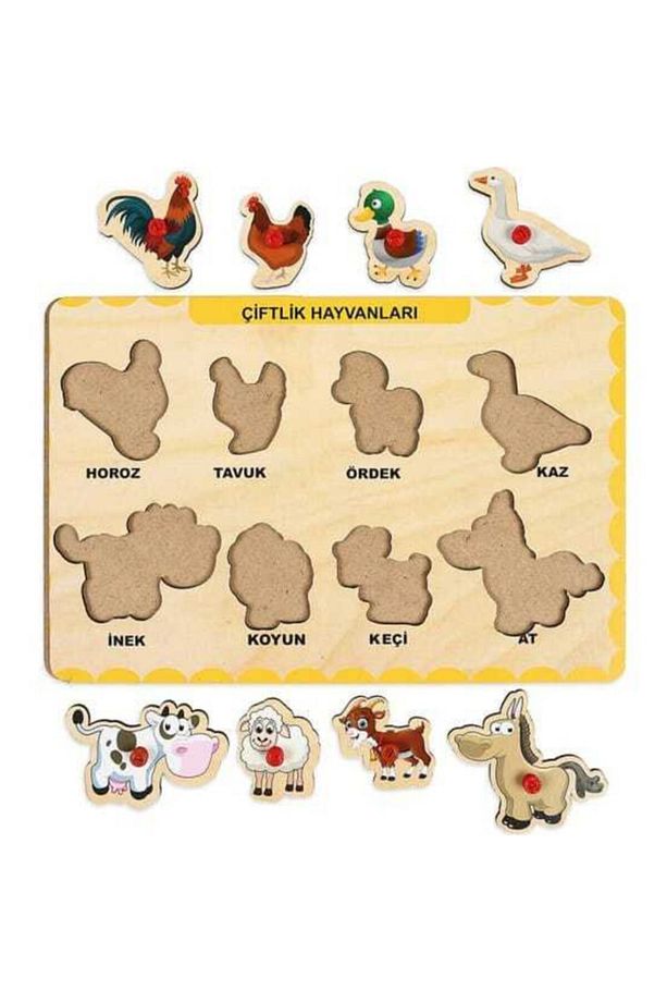 2 Adet Ahşap Tutmalı Puzzle Yapboz Puzzle Seti - 3