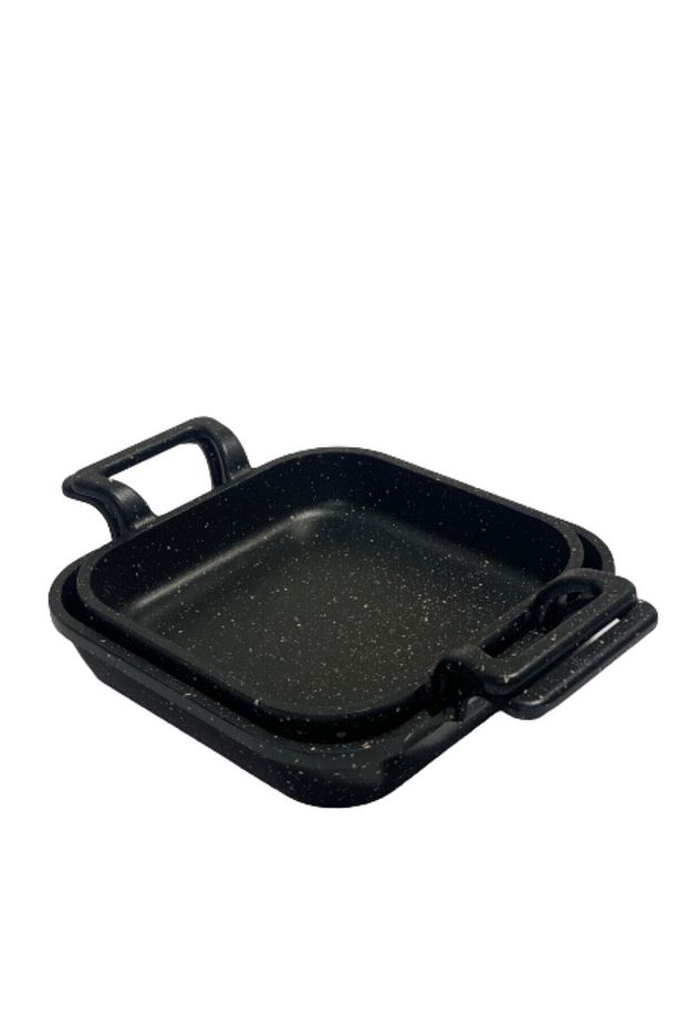 Döküm Granit Kaplama Kare Sahan 2'li Set (20-22) Cm - 3