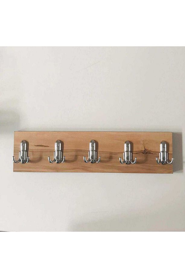 Cesur Ahşap Kapı Arkası Amerikan Askı, 10'lu Duvar Askısı 10x50 Cm - 1