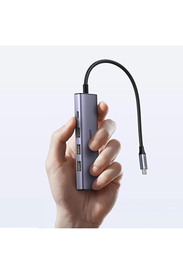 Type-c To 4k/60hz Hdmı 3*usb 3.0 100w Pd Güç Girişi Çoklayıcı Hub Adaptör - 4