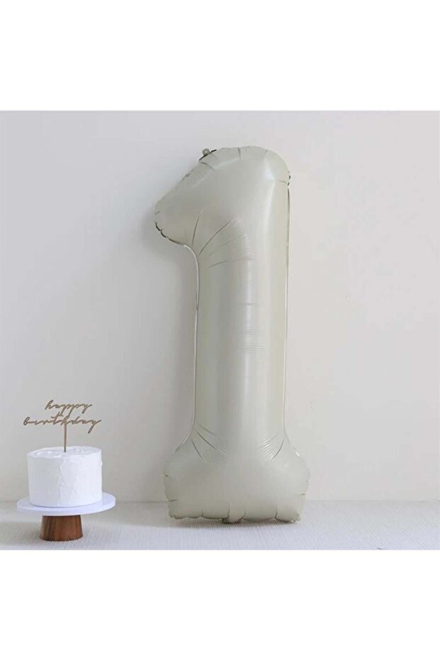 Sea Sand Beige Cream 1 Number Foil Balloon