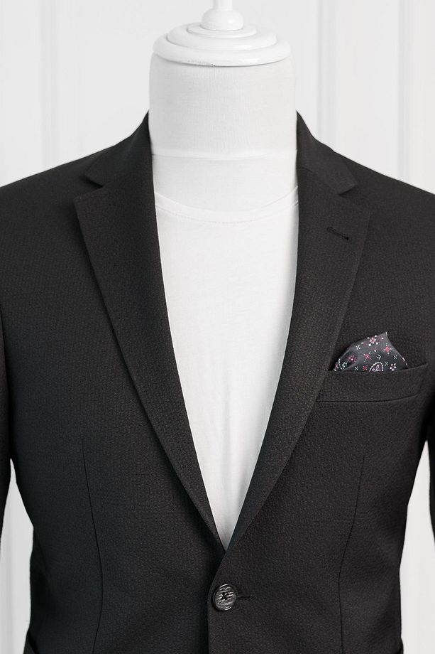 Luigi Diberti Gofre Kumaş Mono Yaka Torba Cepli Çift Yırtmaçlı Slimfit Jogger Takım Elbise - 4