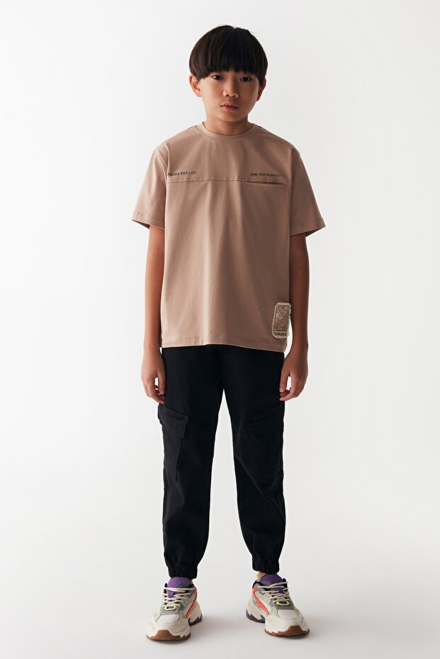Jaguar Boy's Bottom - Top Double Suit Printed T-Shirt / Cargo Pants