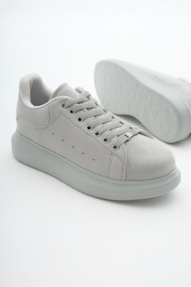Unisex Ice Suede Comfortable Fit High Sole Lace-Up Sports Shoes