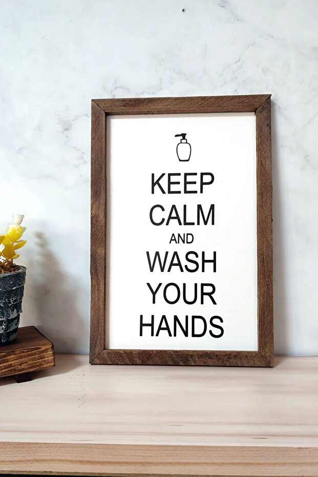 Bathroom Keep Calm Wooden Framed Painting - Communicate with the Guys on the Bench