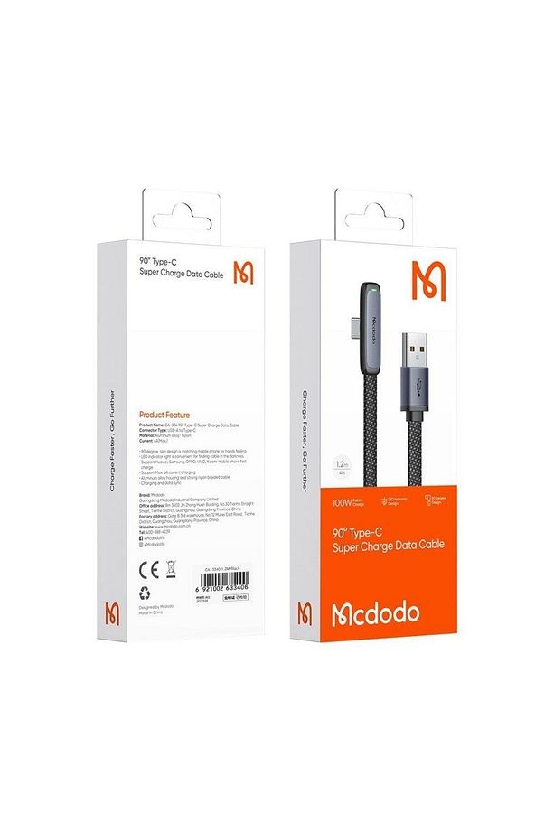 Ca-3340 Type-c 100w 90° Açılı Hızlı Şarj & Data Kablosu 6a 1.2m - 5