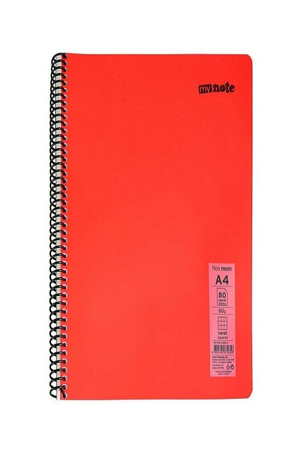 Defter Spiralli Telli Pp Kapak A4 Mynote 5 Adet Farklı Renkler 60 Sayfa Kareli Defter ( 5 Farklı ) - 6