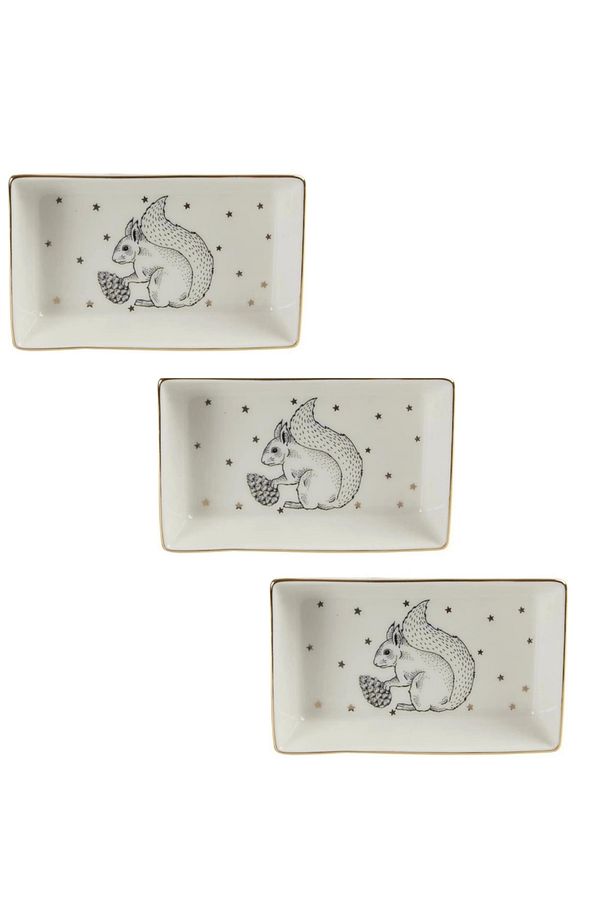 Forest Squirrel Kahvaltı ve Meze tabağı 8x14 cm 3 adet - 1