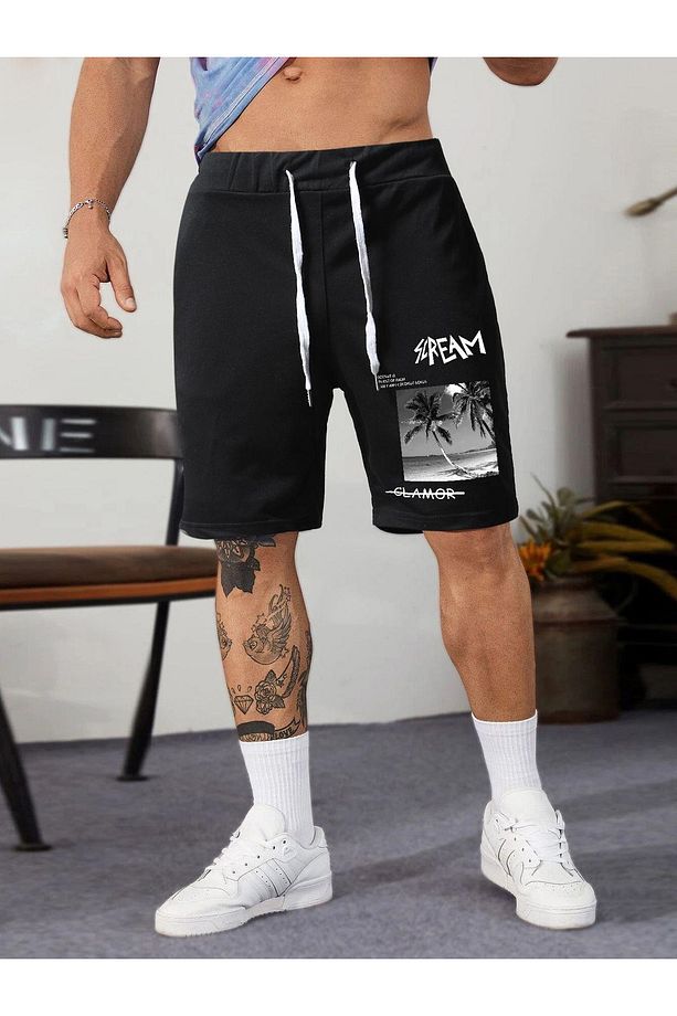 Unisex Scream Yazılı Şort - 1