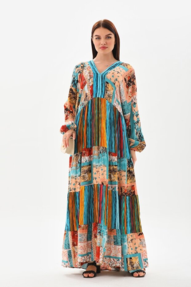 Duga haljina Patchwork - 7