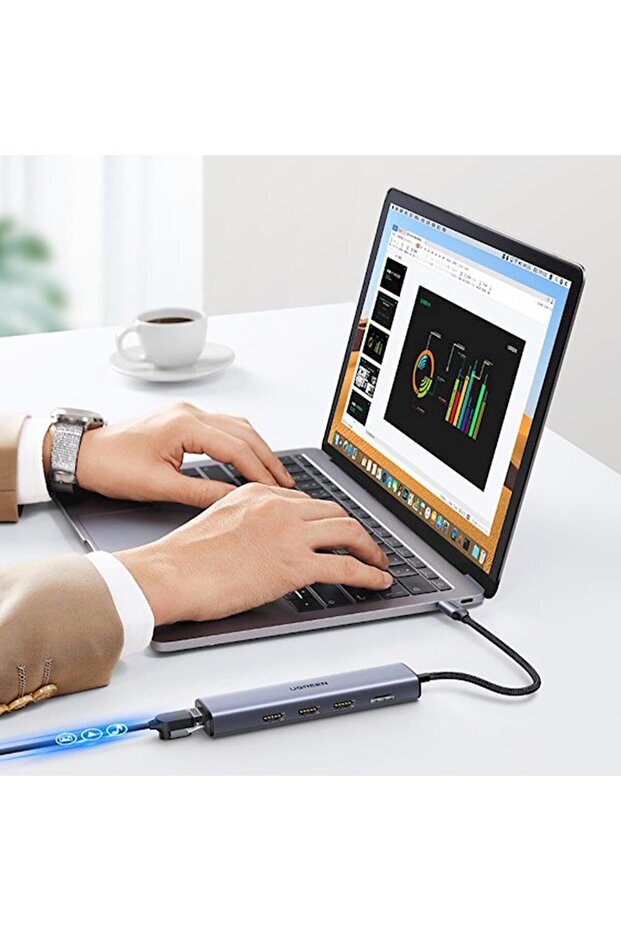 Type-c To 3*usb 3.0 4k 60hz Hdmı Rj45 1000mbps Ethernet Dönüştürücü Çoklayıcı Hub Adaptör - 3