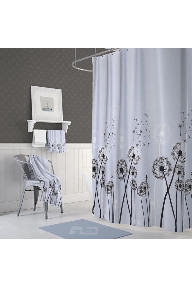 Bathroom Curtain 2X120X200 Double Wing Shower Curtain with Ring Gift Shower Cabin Curtain 2200