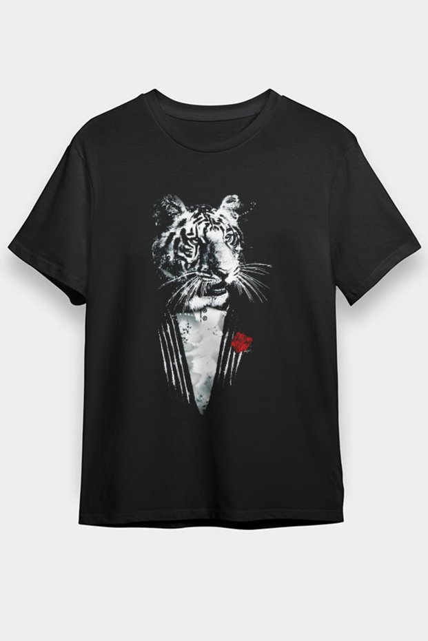 Rose Tiger Black Unisex T-Shirt T-Shirt