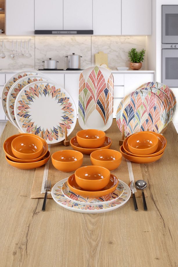 Nordıc Sarı 6 Kişilik 25 Parça Yemek Takımı - 1