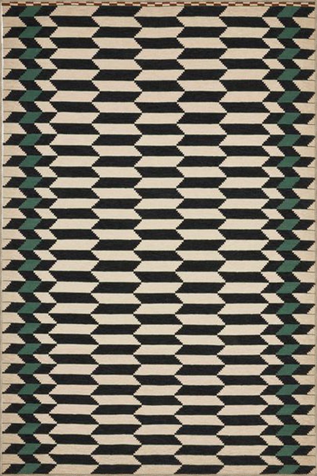 Black Honeycomb Geometric Creative Woven Base Carpet 4184
