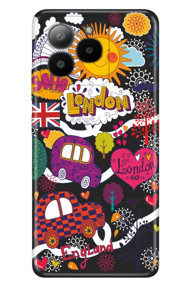 X7 Compatible Case Patterned Printed Silicone London Taxi