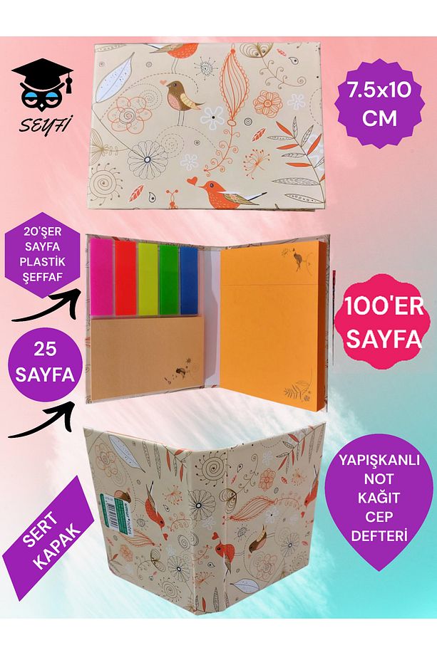 YAPIŞKANLI NOT KAĞIDI CEP DEFTERİ MODEL POST-İT DEFTERİ YAPIŞKANLI KAĞIT SETİ - 1