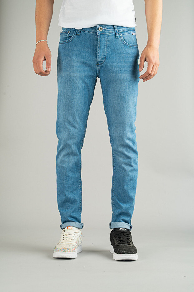 Men's Vintage Washed Stretchy Slim Fit Slim Fit Jeans Trousers