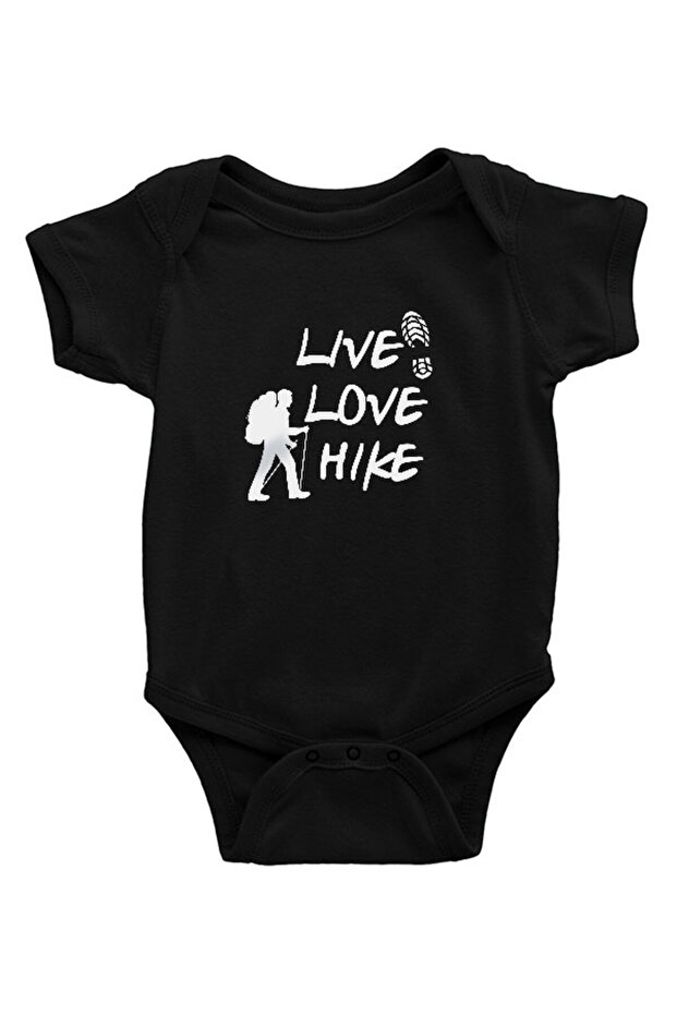 Hiking - Trekking Black Unisex Baby Bodysuit - Zıbın