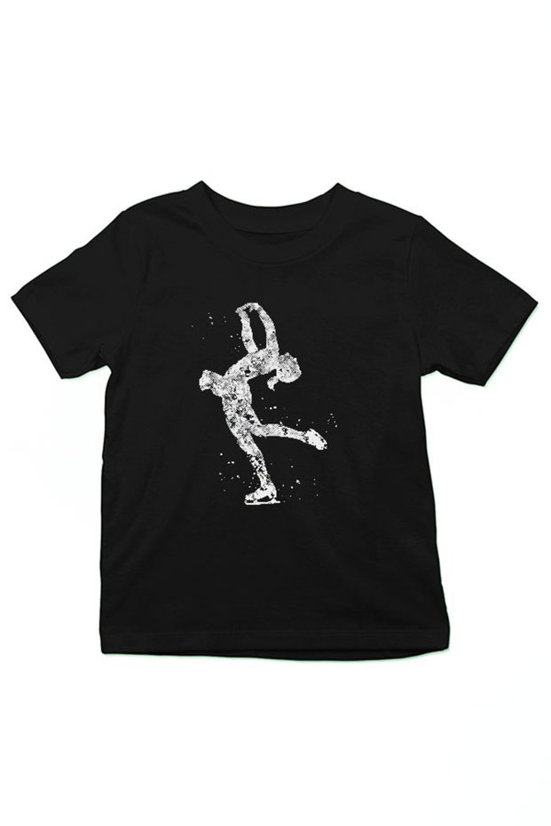 Ice Skating Black Unisex Kids T-Shirt T-Shirt