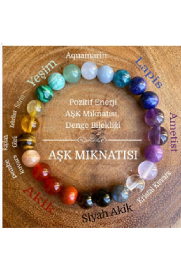 Love Magnet Bracelet with Jade, Lapis Lazuli, Amethyst, Agate, Rose Quartz, Tiger's Eye, Amber, and Citrine