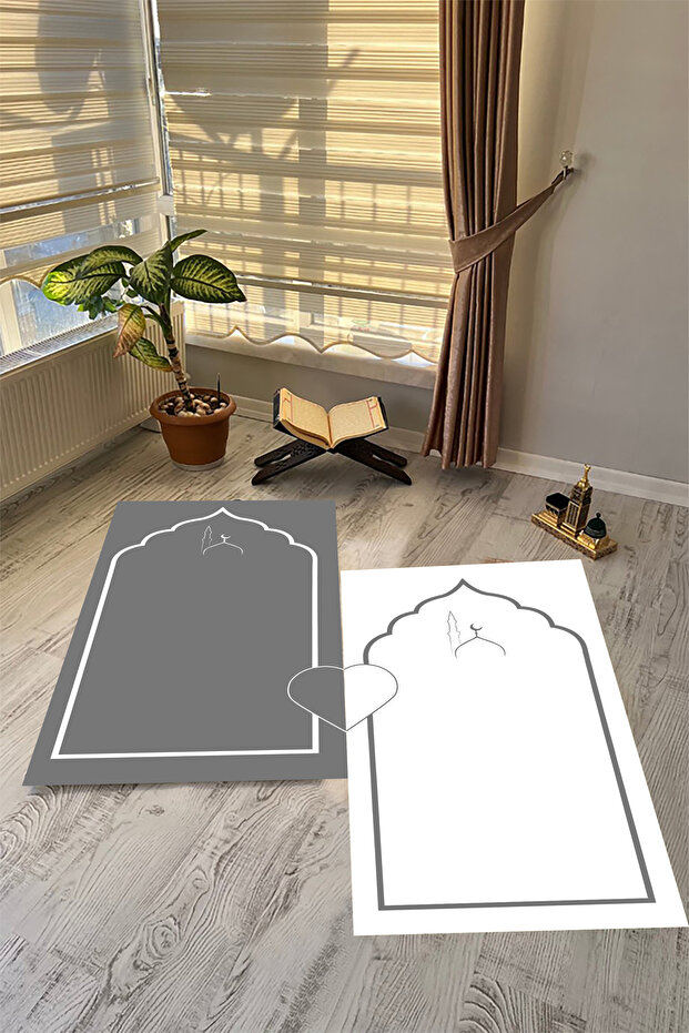Heart Double Prayer Rug, Dowry Prayer Rug, Prayer Rug, Digital Printing Prayer Rug