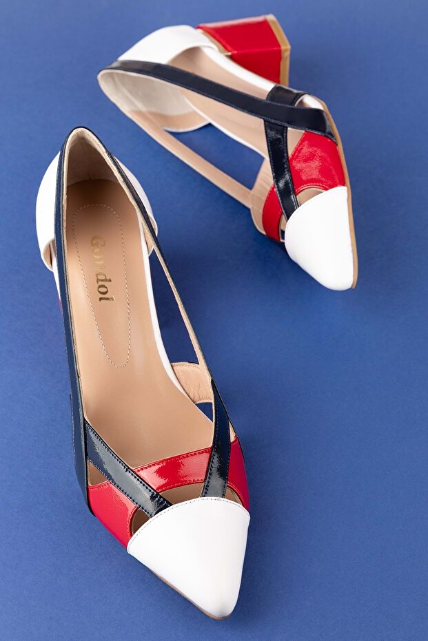 Women's Genuine Leather Colorful Heeled Shoes Ast.6083