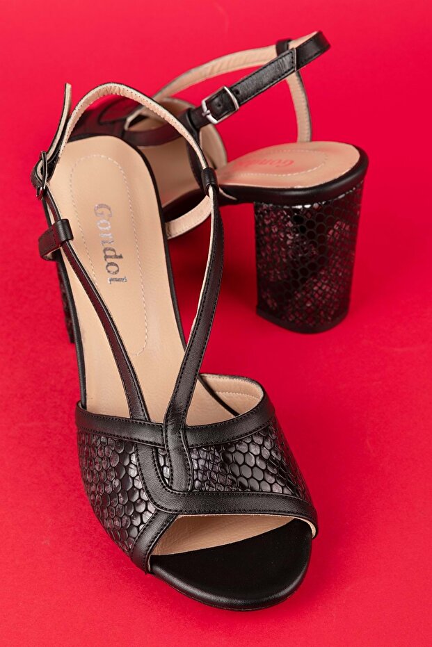 Women's Genuine Leather Stylish Heeled Shoes ast.6157