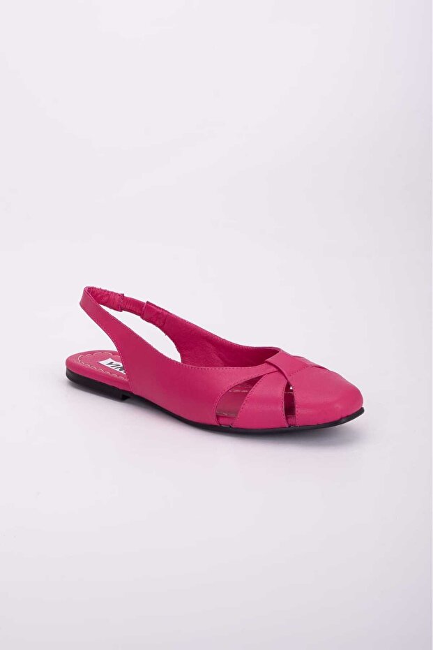 GENUINE LEATHER OPEN BACK FLUFFY SHOES