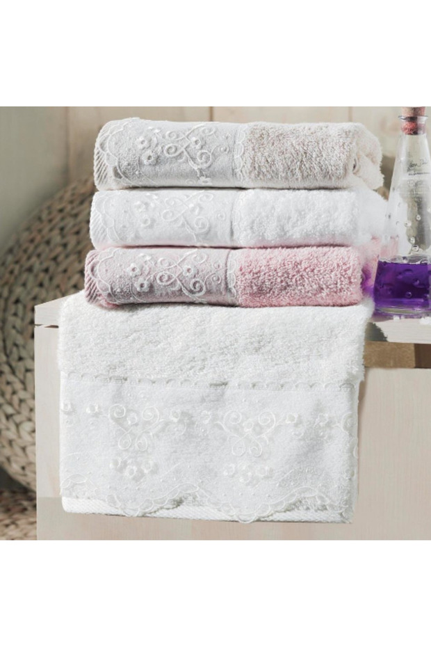 Bambu Havlu Dantela Gipür - 1