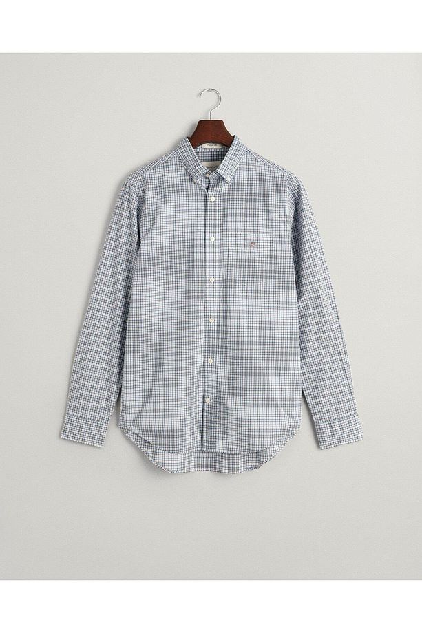 REG POPLIN MICROCHECK SHIRT - 1