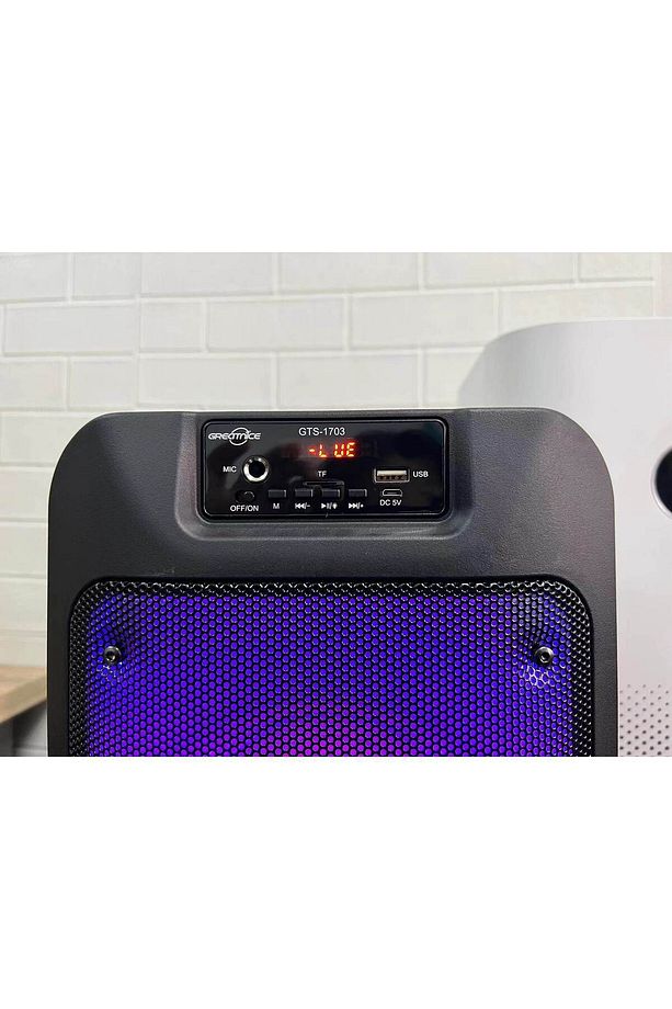 Mikrofonlu Bluetooth Hoparlör Led Işıklı Sd Kart Fm Usb Ve Mikrofon Girişli Speaker - 6