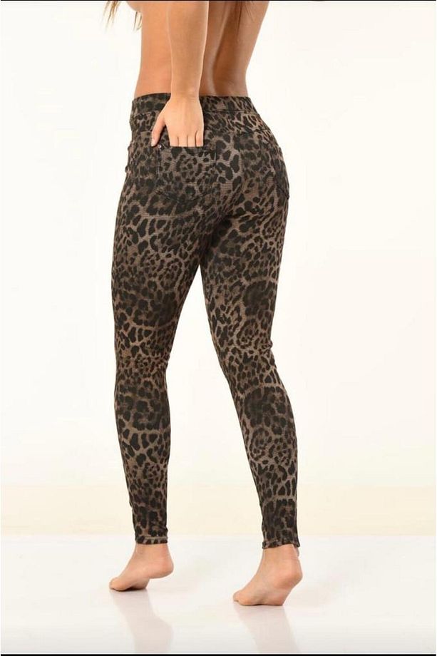 ÇELİK ÖRME LEOPAR PANTOLON TAYT - 2