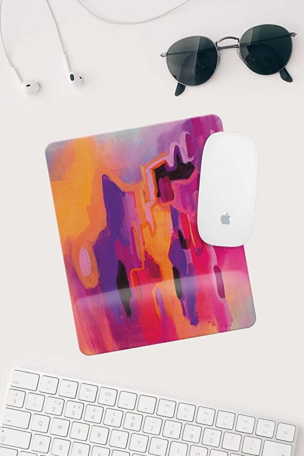 Colorful Paint Patterned Rectangular Mouse Pad with Wrist Support Mouse Pad - 1