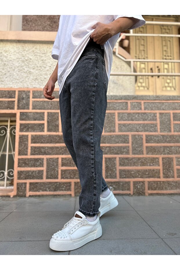 Dark Gray Boyfriend Jeans - 3