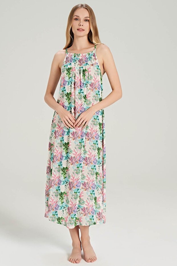 Women's Lilac Flower Pattern Dress 5027