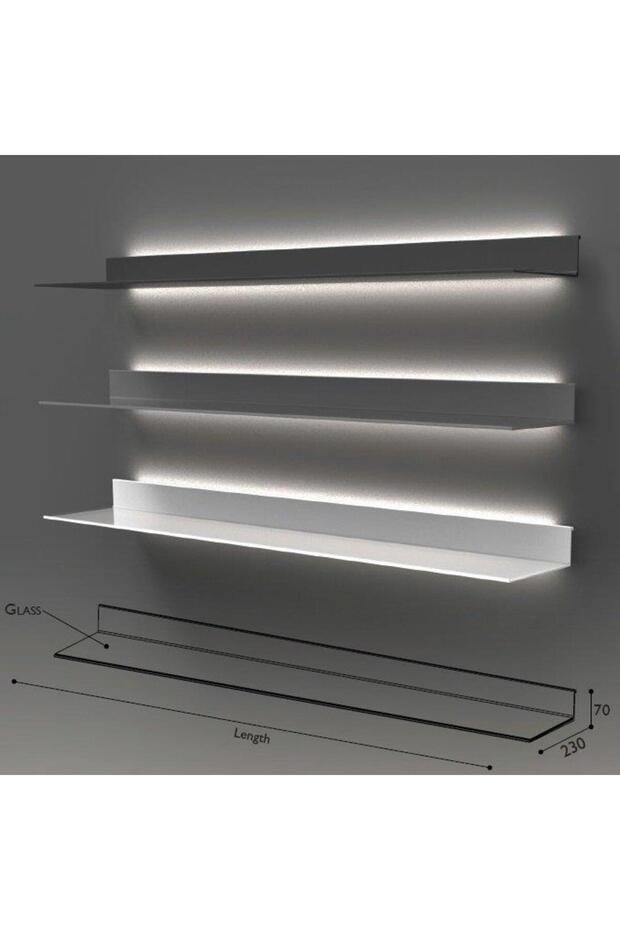 Arka Aydınlatmalı Raf 120cm-siyah - 3