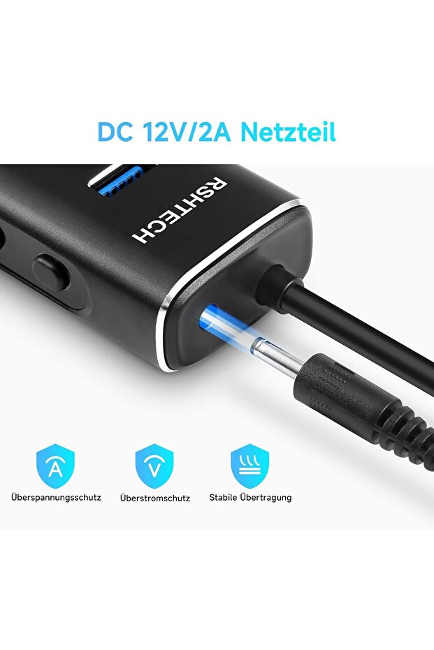 Type c Usb 3.2 Hub 8 Port Usb 3.1 Alüminyum  6*10Gbps USB 3.2 Port  SD TF Kart 24W 12V 2A 100cm - 3