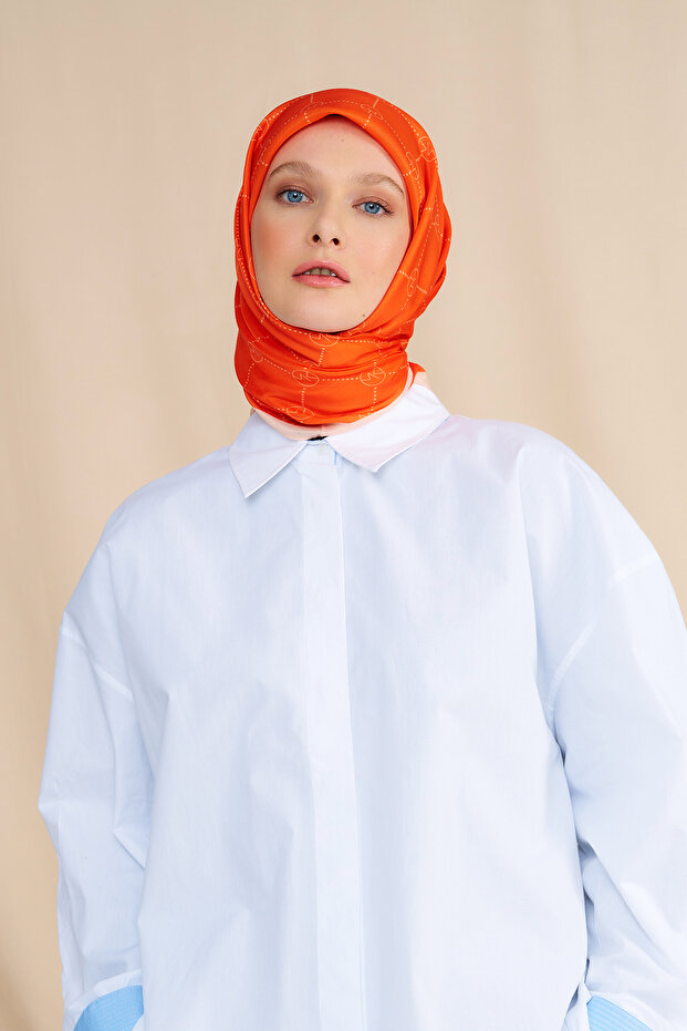Mk البقلاوة وشاح قطن برتقالي