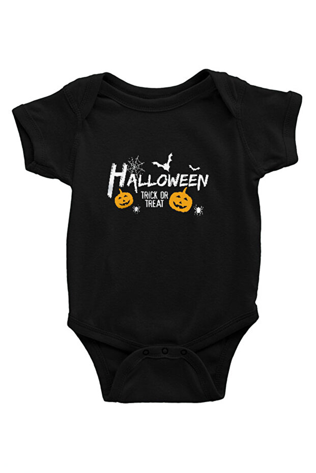 Halloween-Halloween Black Unisex Baby Bodysuit - Zıbın