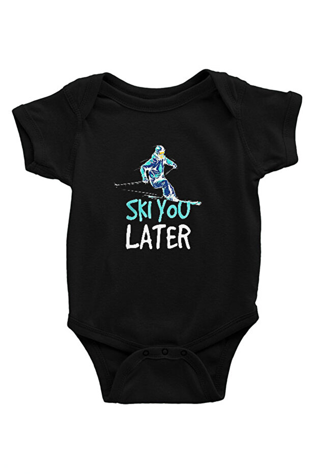 Kayak Black Unisex Baby Bodysuit - Zıbın