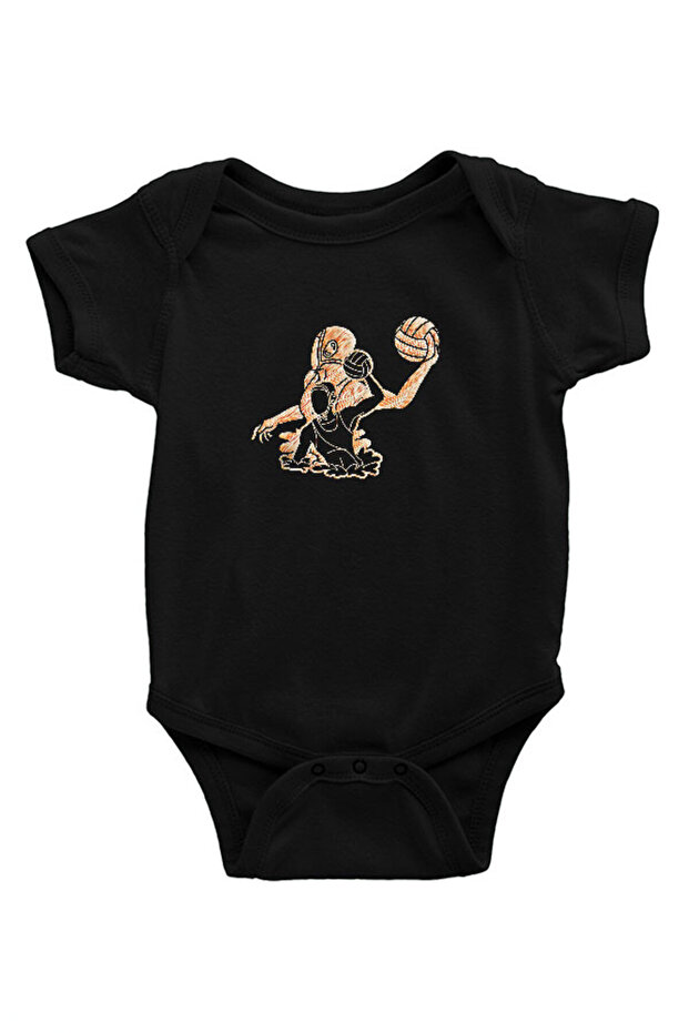 Water Ball Black Unisex Baby Bodysuit - Zıbın