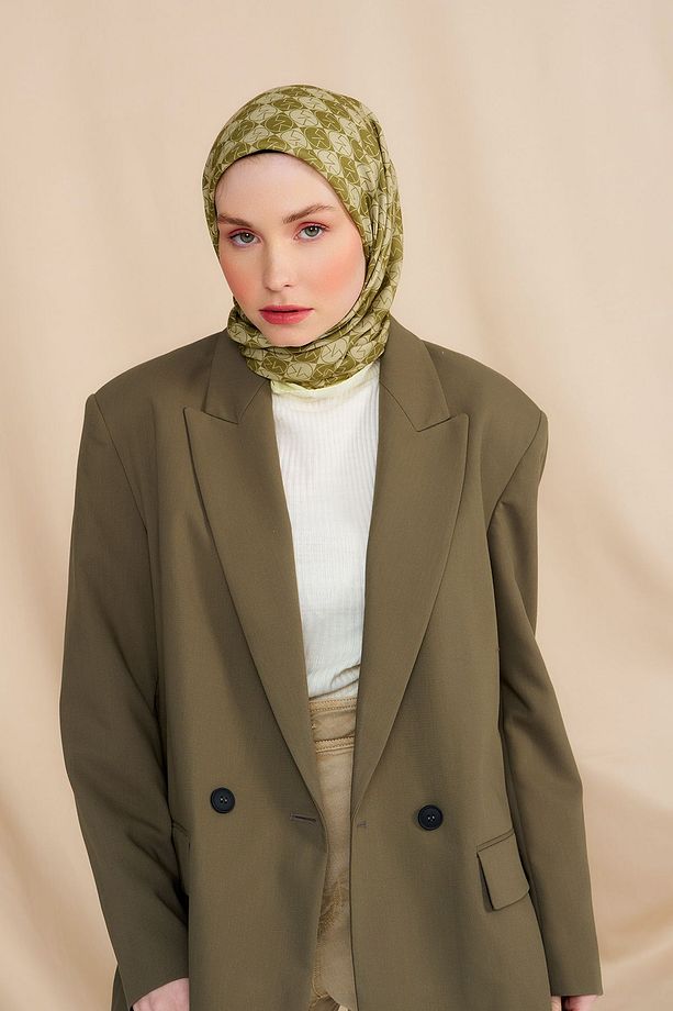 Mk Dama Pamuk Eşarp Haki - 3